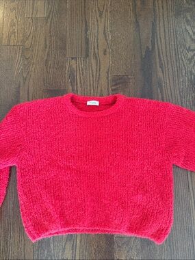American Vintage Bright Red Plush Crewneck Sweater